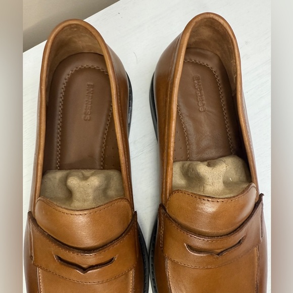Men’s Express NWT Brown Leather Loafers - Size 12 Office Business Career main image 4